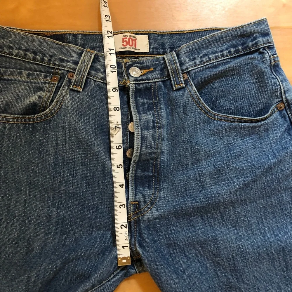 SOLD LEVI'S 501 Button Fly Straight Leg Jeans - Picture 5 of 9